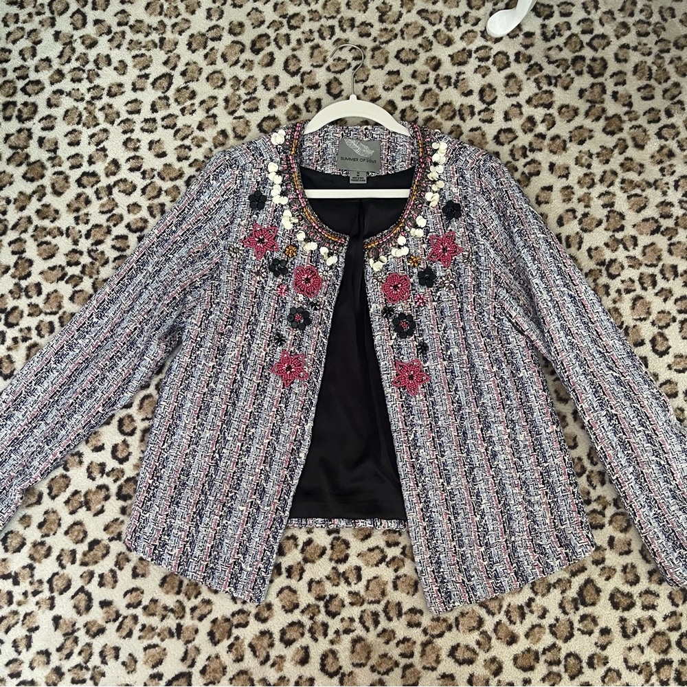 Tweed Beaded Blazer
